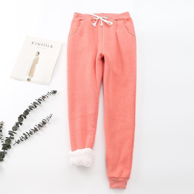 Damen Lang Dicke Hosen Winter Plüschhose