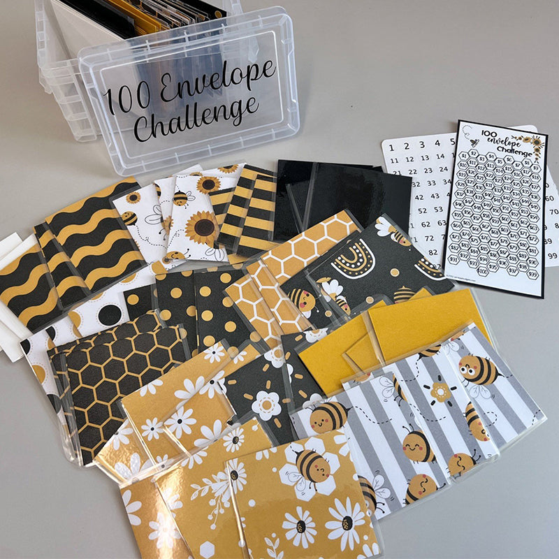 đHerausforderungsbox-Set enthĂ€lt 100 BriefumschlĂ€ge