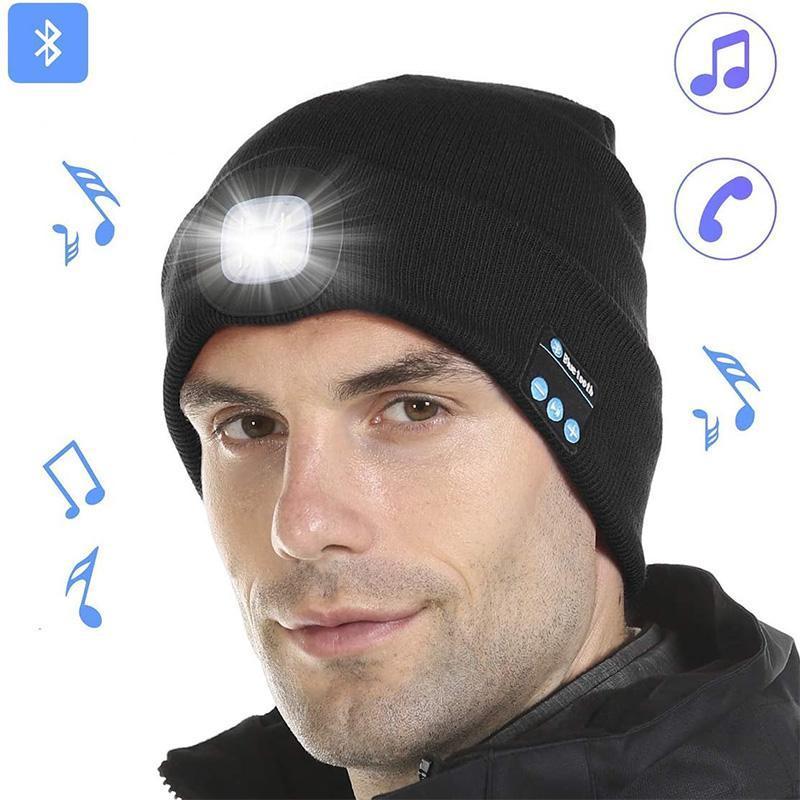 Bluetooth Mütze mit LED-Scheinwerfer