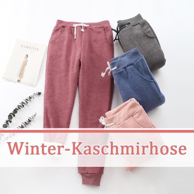 Damen Lang Dicke Hosen Winter Plüschhose