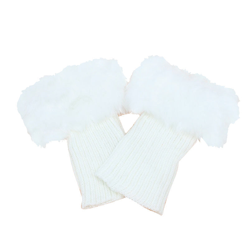 Women Fur Trim Boot Cuff Toppers Cover Leg Warmers