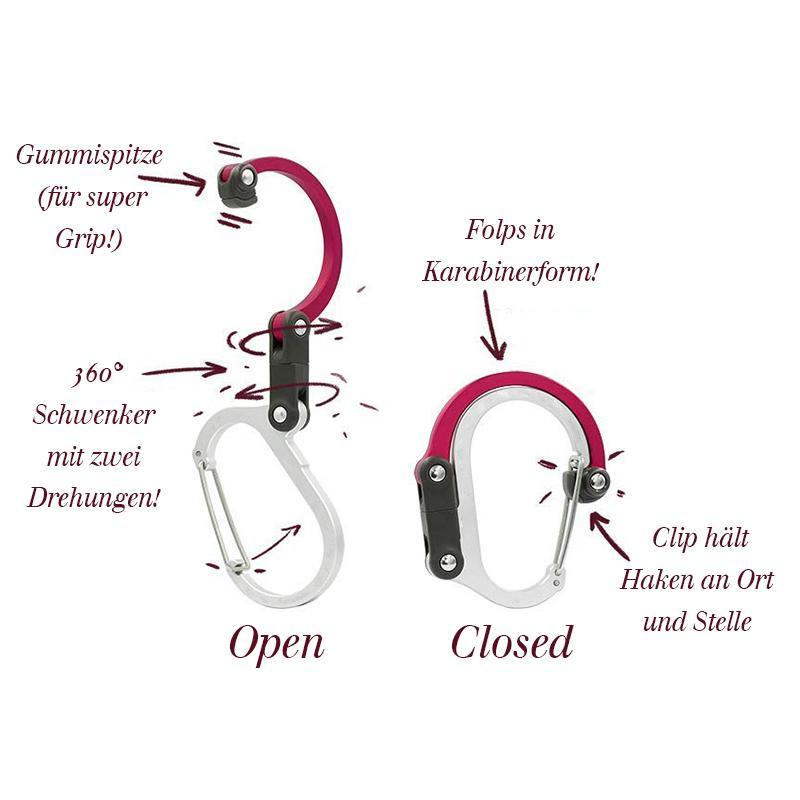 Karabinerhaken mit drehbarem Klapphaken(Zufällige Farbe)
