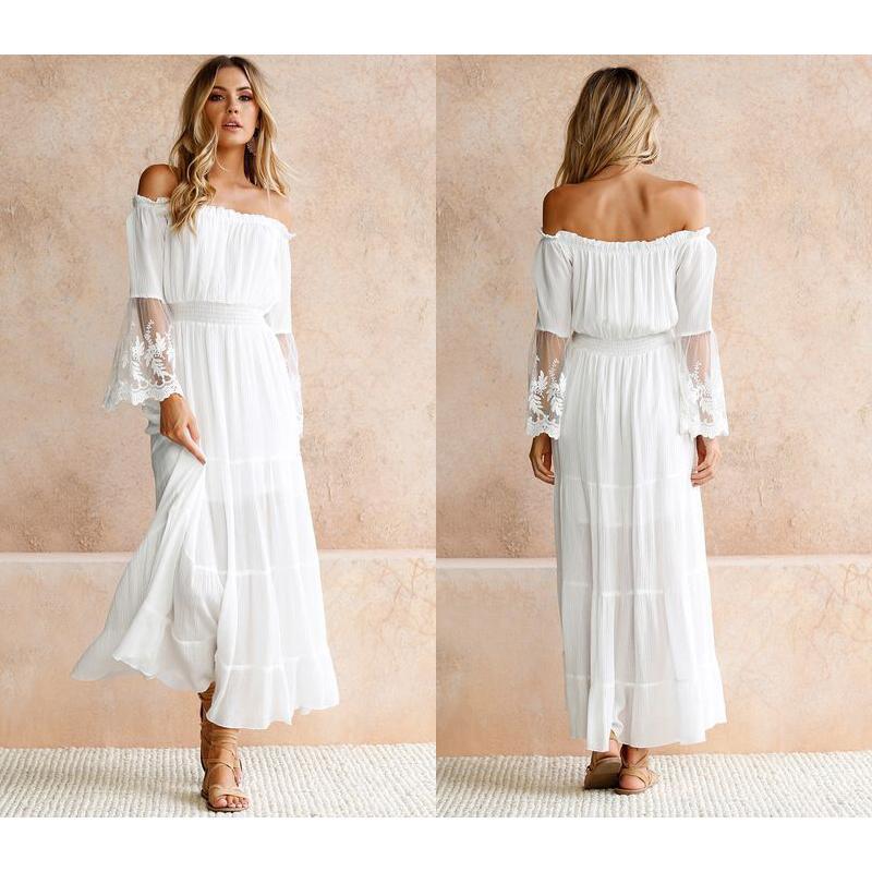 Tüll aus Schulter gefrilled Ferienkleid