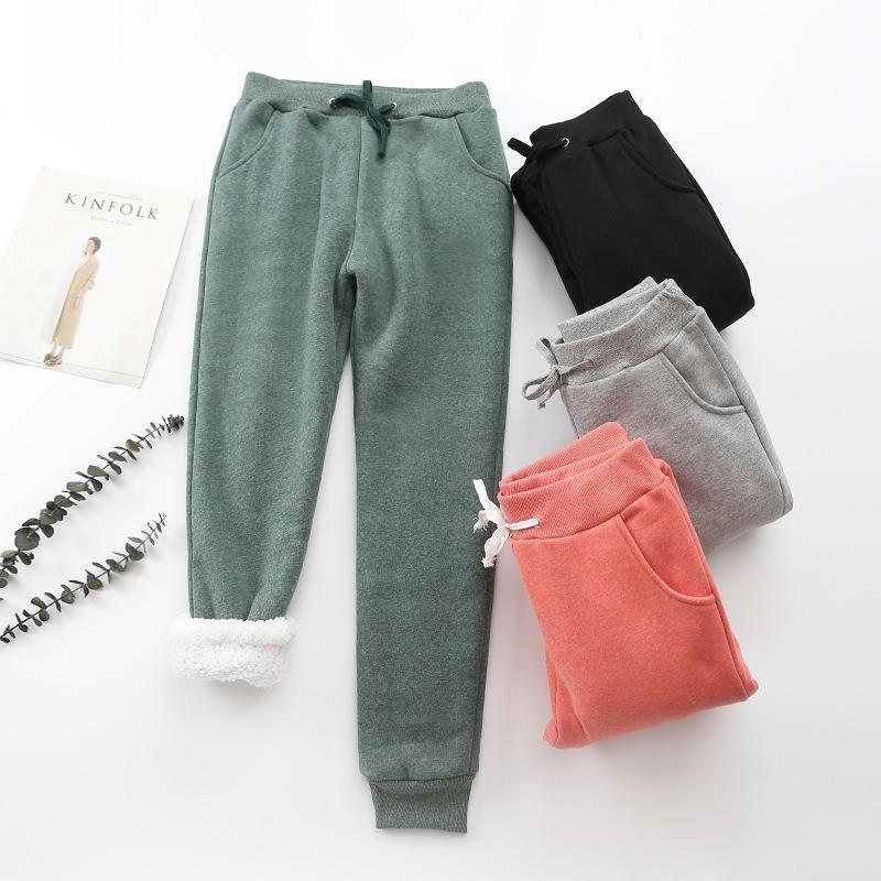 Damen Lang Dicke Hosen Winter Plüschhose