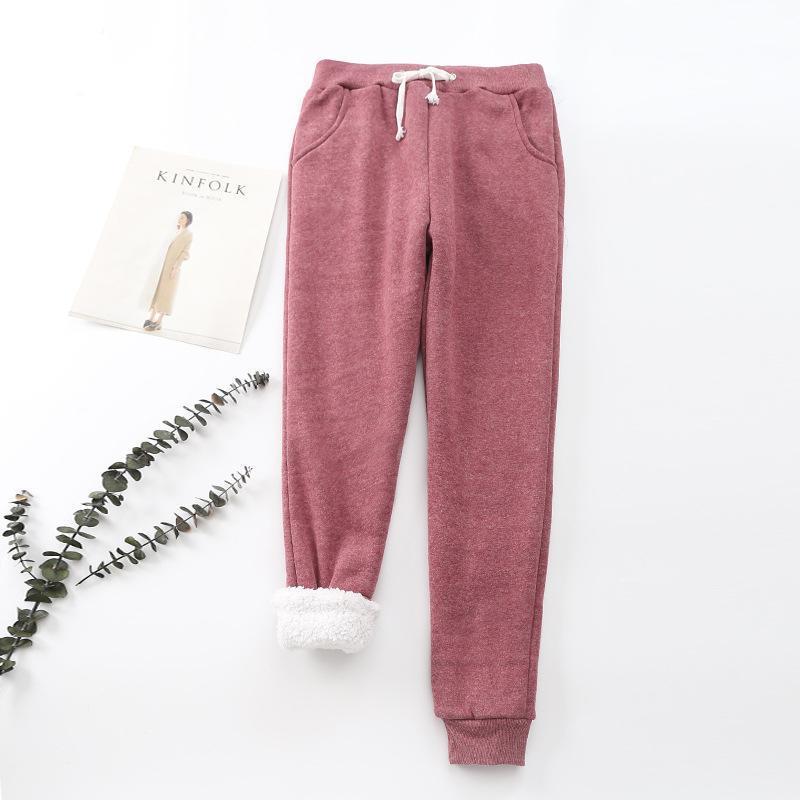 Damen Lang Dicke Hosen Winter Plüschhose