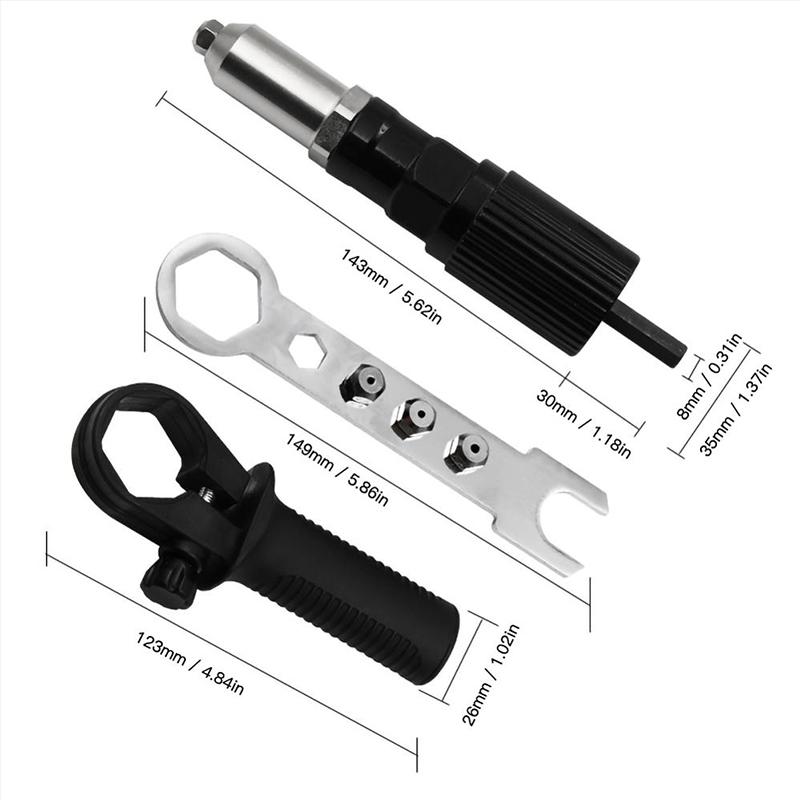 ăđ„50% RABATT đ„ăProfessionelles Nietpistolen-Adapter-Kit đ Mit 4 Stk. Verschiedene DĂŒsenschrauben