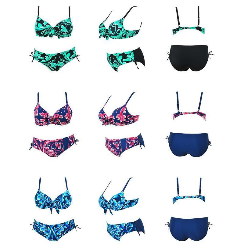 Großer bedruckter Bikini mit hoher Taille