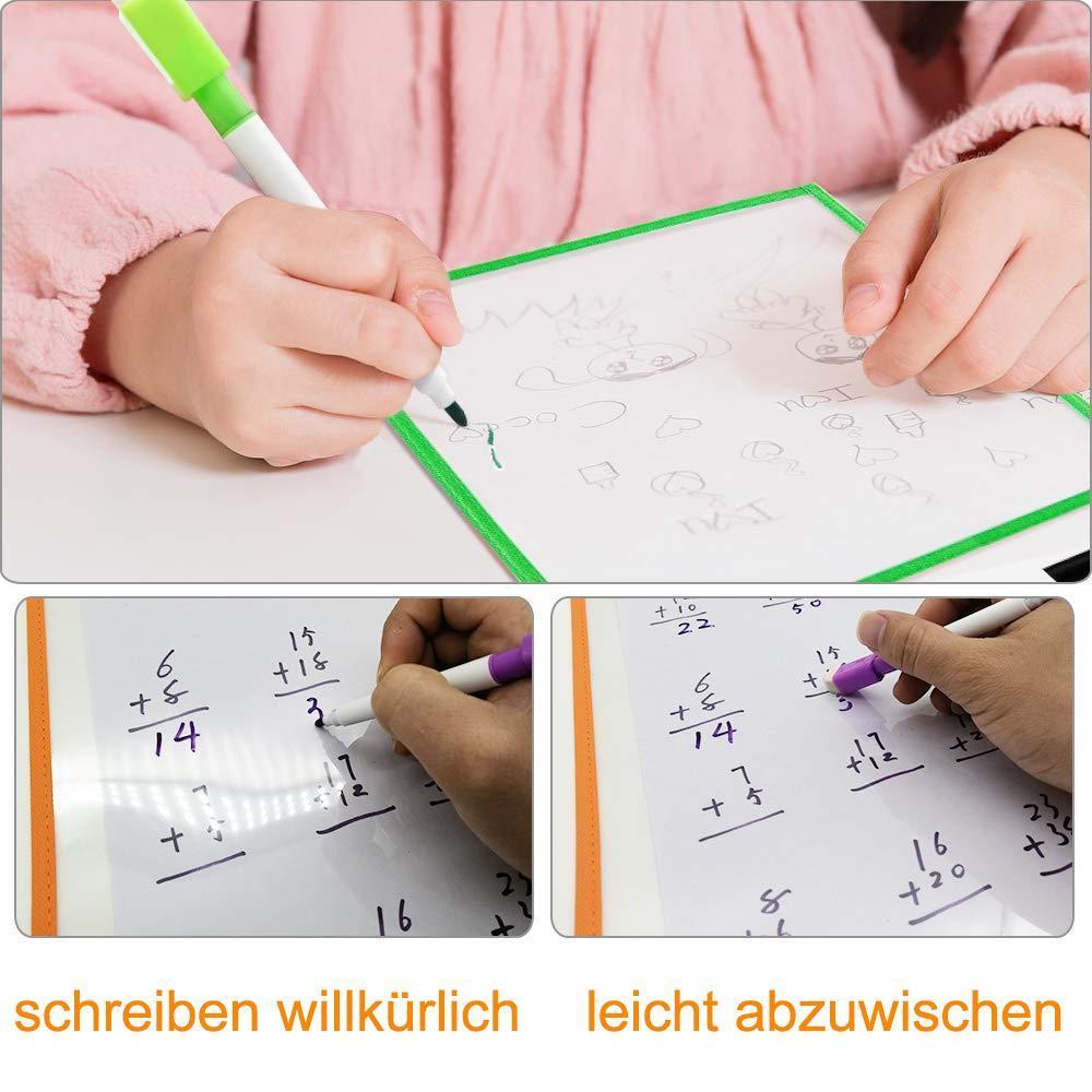 Wiederverwendbare Dry Erase Taschen Set, ideal für Büro und Schule Arbeit