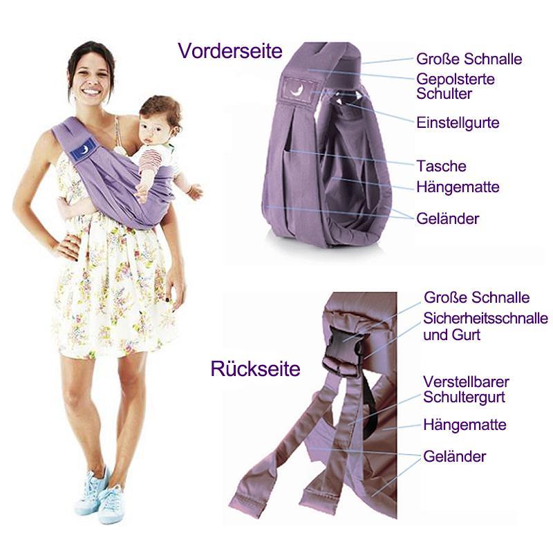 Babytragetuch mit 5 unterschiedlichen Tragepositionen
