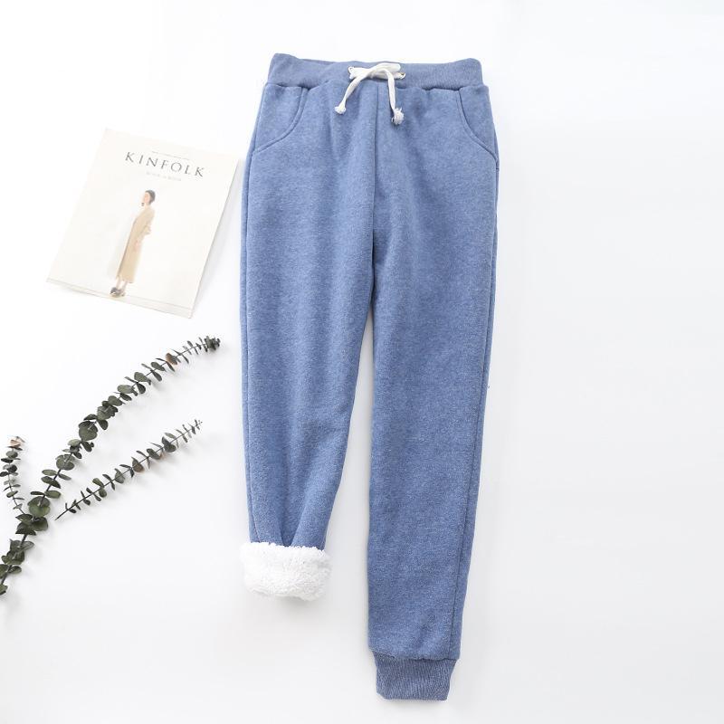 Damen Lang Dicke Hosen Winter Plüschhose