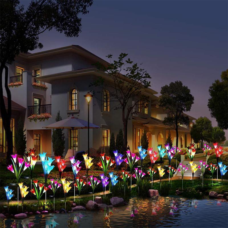 Solarbetriebene LED-Blume, Solar Garten Stake Lichter