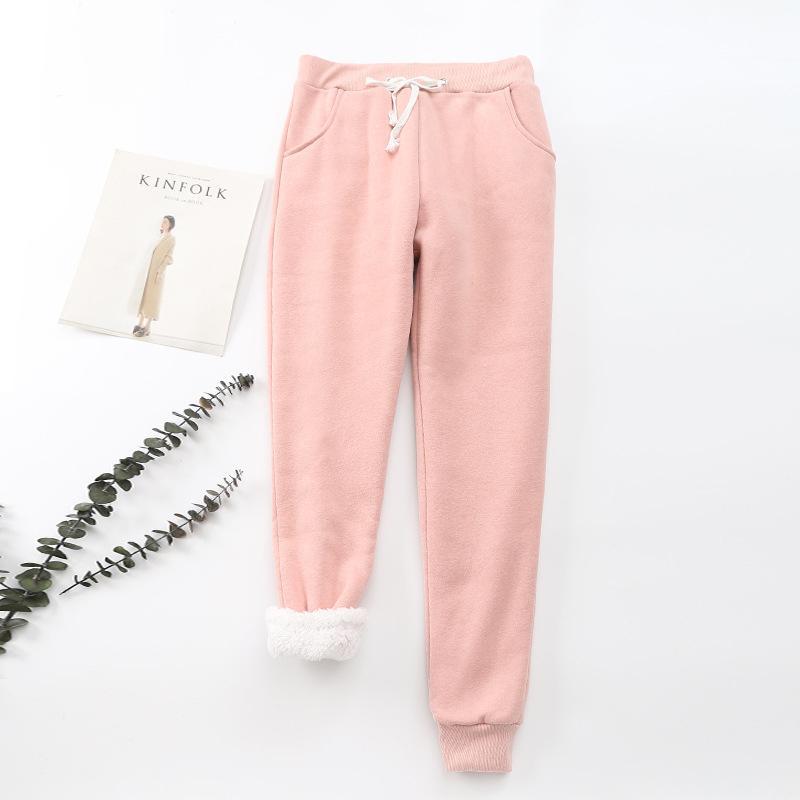 Damen Lang Dicke Hosen Winter Plüschhose