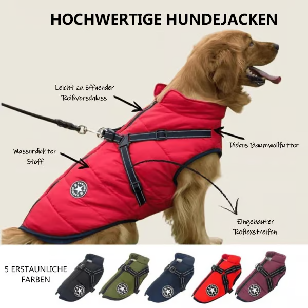 🎄Winter Warm Haustier Hund Wasserdichte Jacke mit Geschirr🐩