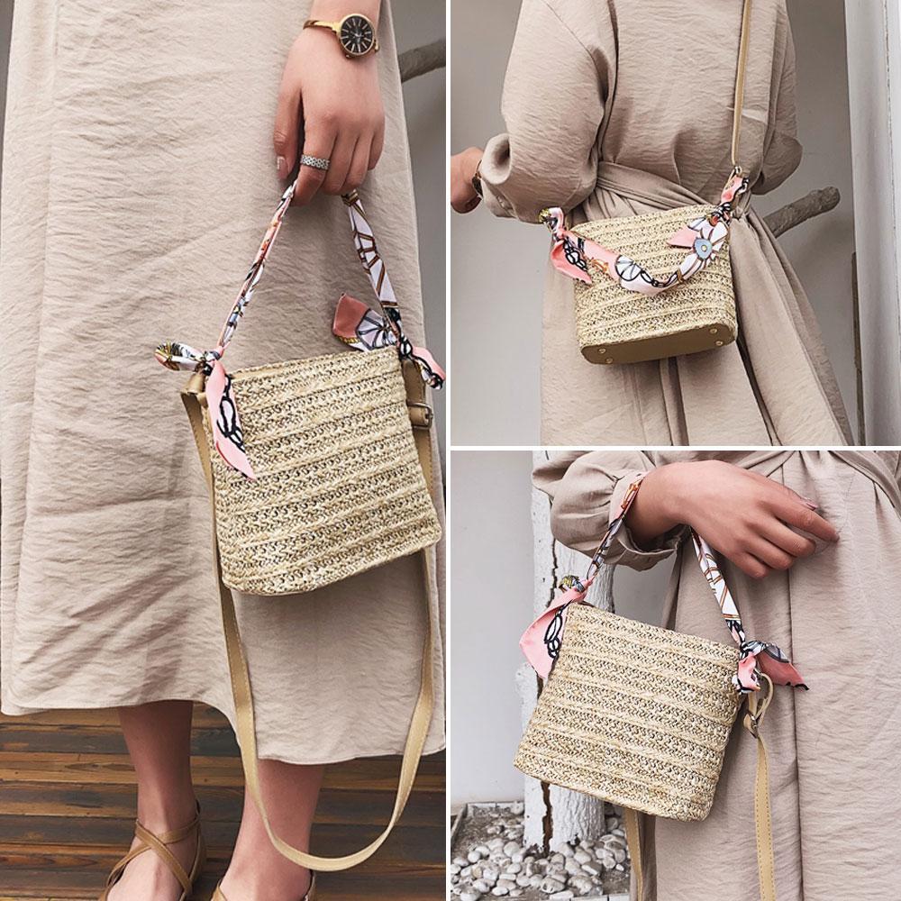 Rattantasche mit Schal, Handtasche oder UmhÀngetasche