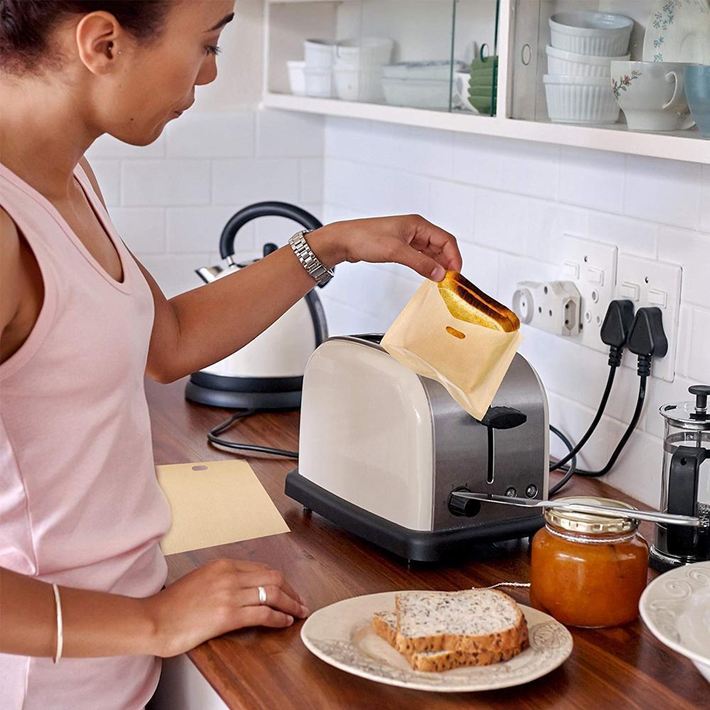 Bequee Antihaft Toastabags für Mikrowelle, Wiederverwendbar, 5er-Paket