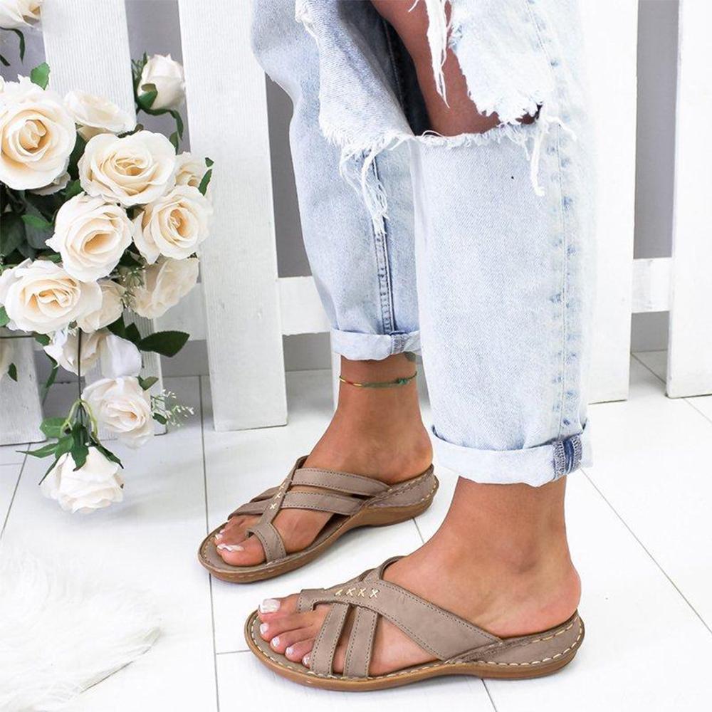 Frauen Casual Zehenring Criss-Cross Sandale