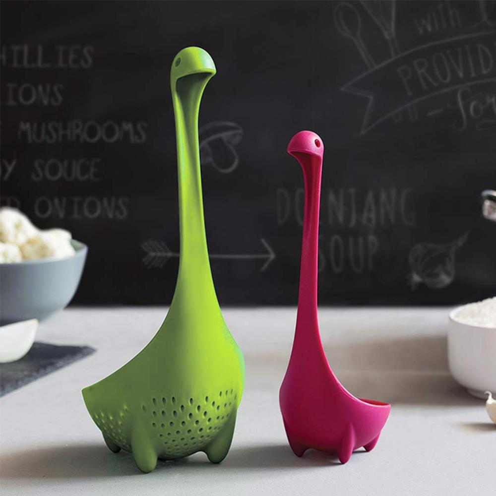Nettes Loch Nessie Monster Set Sieb ,Suppenlöffel, Teesieb