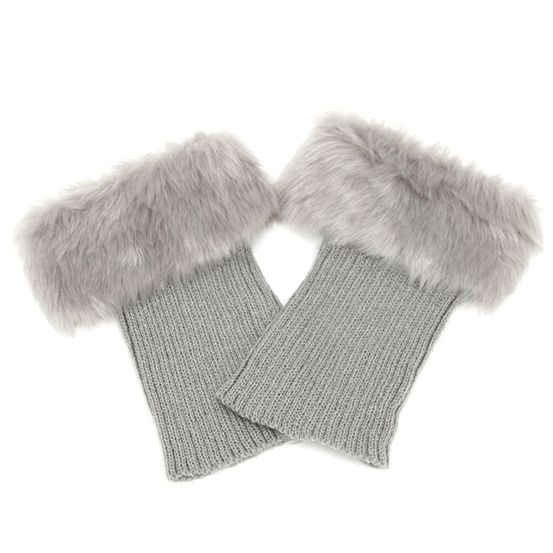 Women Fur Trim Boot Cuff Toppers Cover Leg Warmers