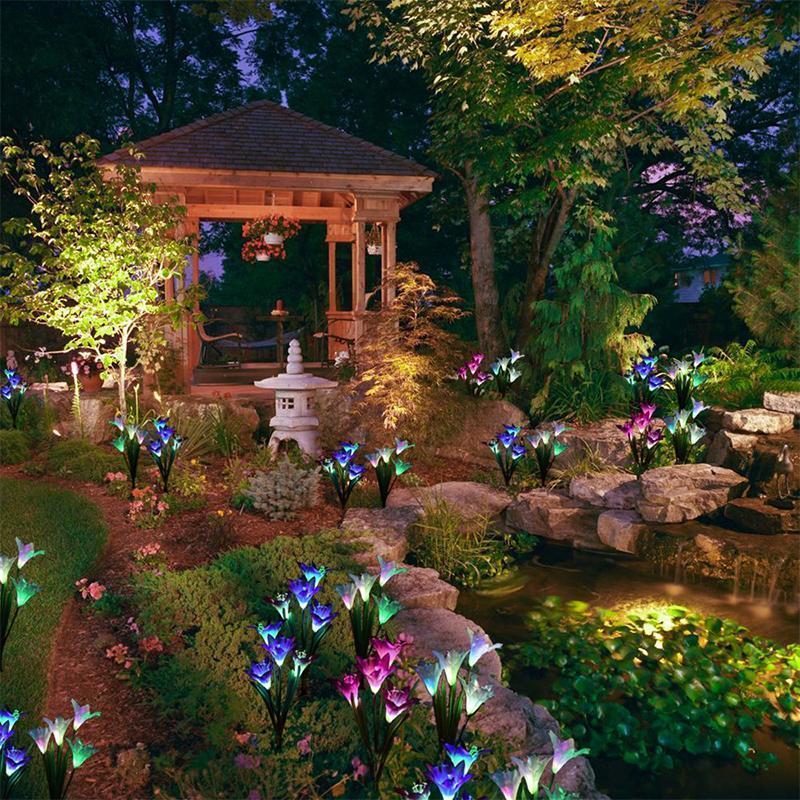Solarbetriebene LED-Blume, Solar Garten Stake Lichter