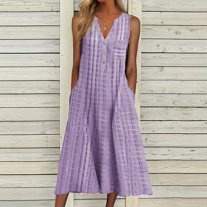 Ärmelloses Kleid mit V-Ausschnitt
