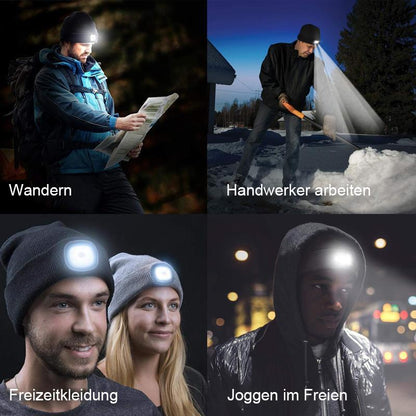 Bluetooth Mütze mit LED-Scheinwerfer