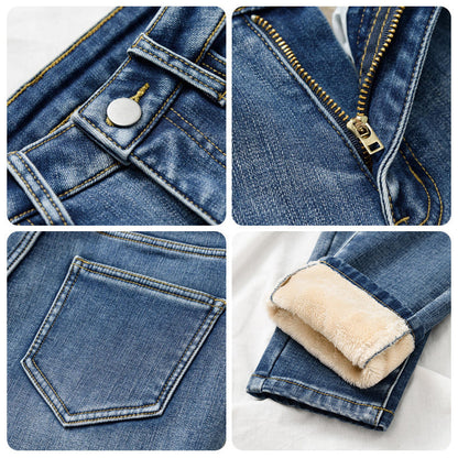 Verdickte Elastische Fleecejeans für Damen