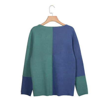 Kontrastfarbener Strickpullover