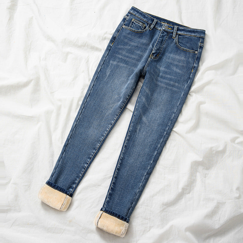 Verdickte Elastische Fleecejeans für Damen