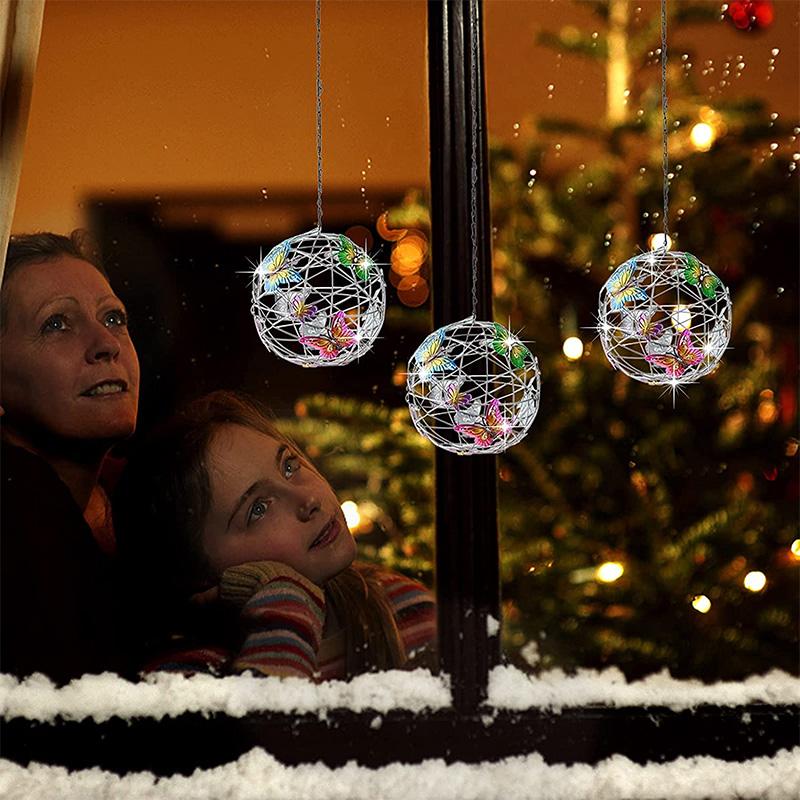 Solarleuchte mit Schmetterlingsdekoration