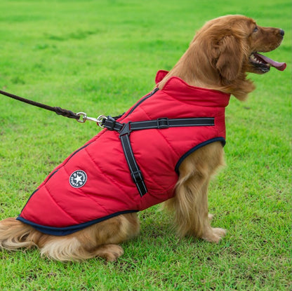 🎄Winter Warm Haustier Hund Wasserdichte Jacke mit Geschirr🐩