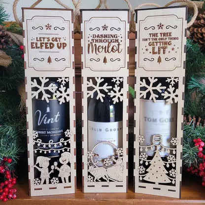 🔥heißer Verkauf 49% Rabatt🔥Weihnachtliche, lustige Weinbox aus Holz