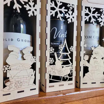 🔥heißer Verkauf 49% Rabatt🔥Weihnachtliche, lustige Weinbox aus Holz