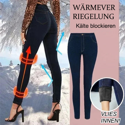 Verdickte Elastische Fleecejeans für Damen