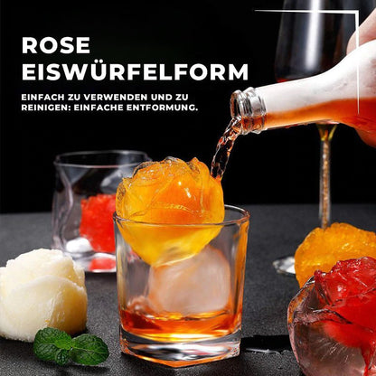 Rosen-Eiswürfelform mit 4 Fächern