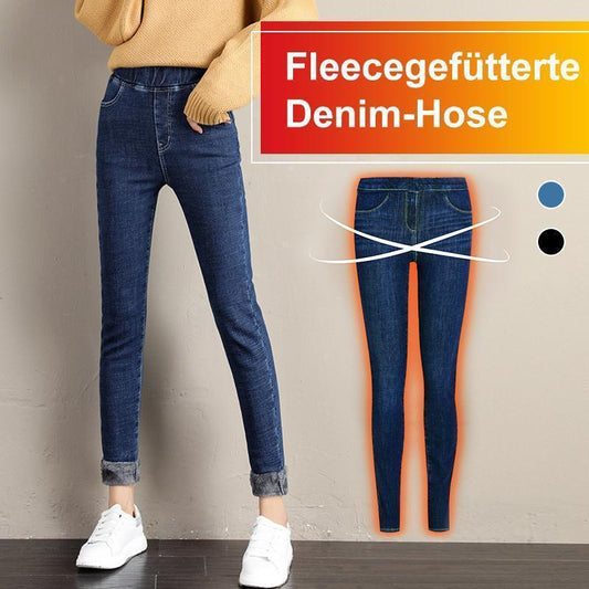 Fleecegefütterte Denim-Hose