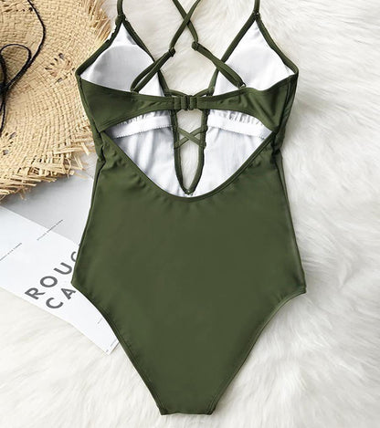 Damen Vintage  Spitzen Einteiliger Badeanzug