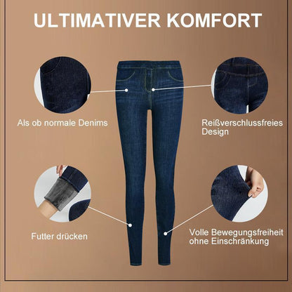 Fleecegefütterte Denim-Hose