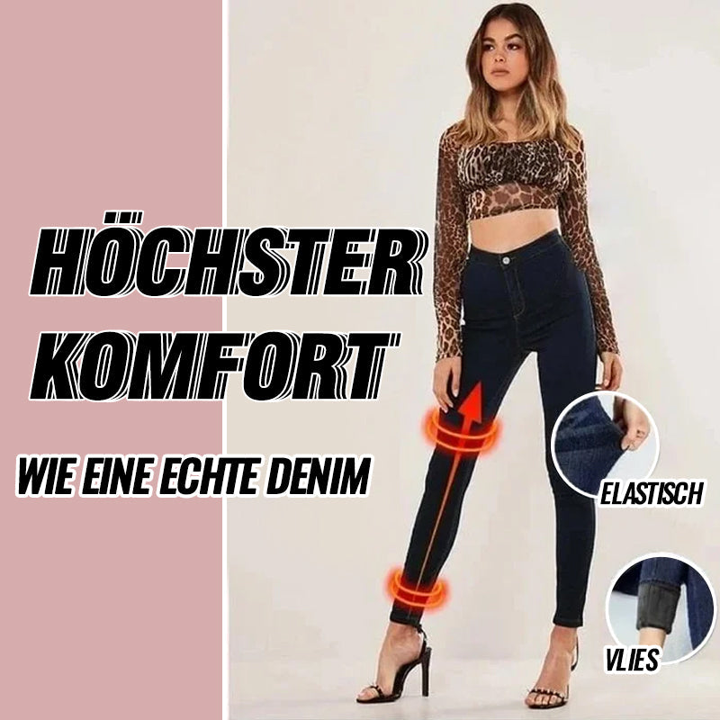 Verdickte Elastische Fleecejeans für Damen