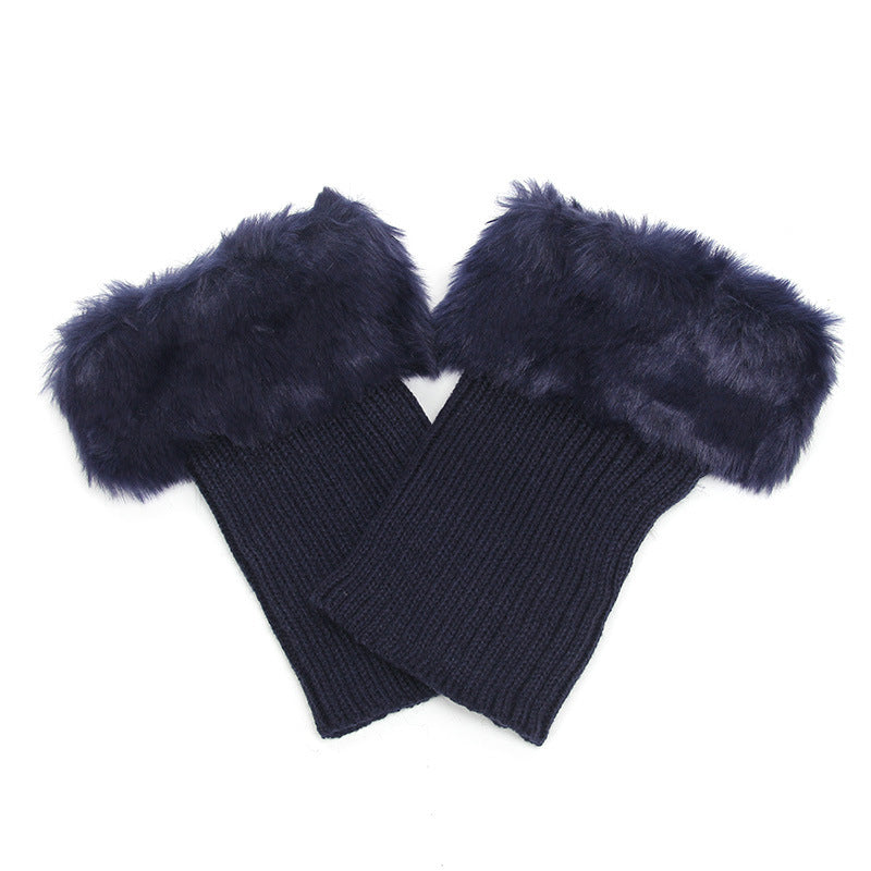 Women Fur Trim Boot Cuff Toppers Cover Leg Warmers