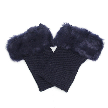 Women Fur Trim Boot Cuff Toppers Cover Leg Warmers