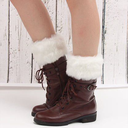Women Fur Trim Boot Cuff Toppers Cover Leg Warmers