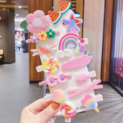 Regenbogen-Haarspangen-Set