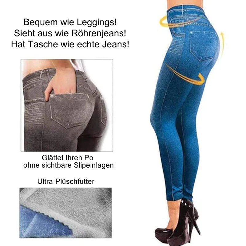 Verdickte Elastische Fleecejeans für Damen