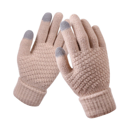 Milduall Strickhandschuhe Bildschirmberührbare Verdickte Winterhandschuhe