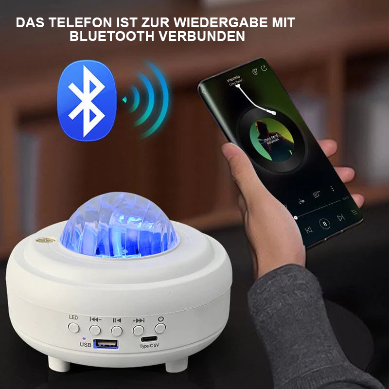 🌌Bluetooth-Lautsprecher Aurora-Nachthimmel-Projektor - Verloren im bezaubernden Sternenhimmel🎄