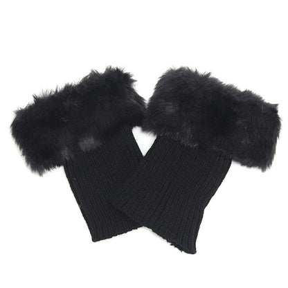 Women Fur Trim Boot Cuff Toppers Cover Leg Warmers