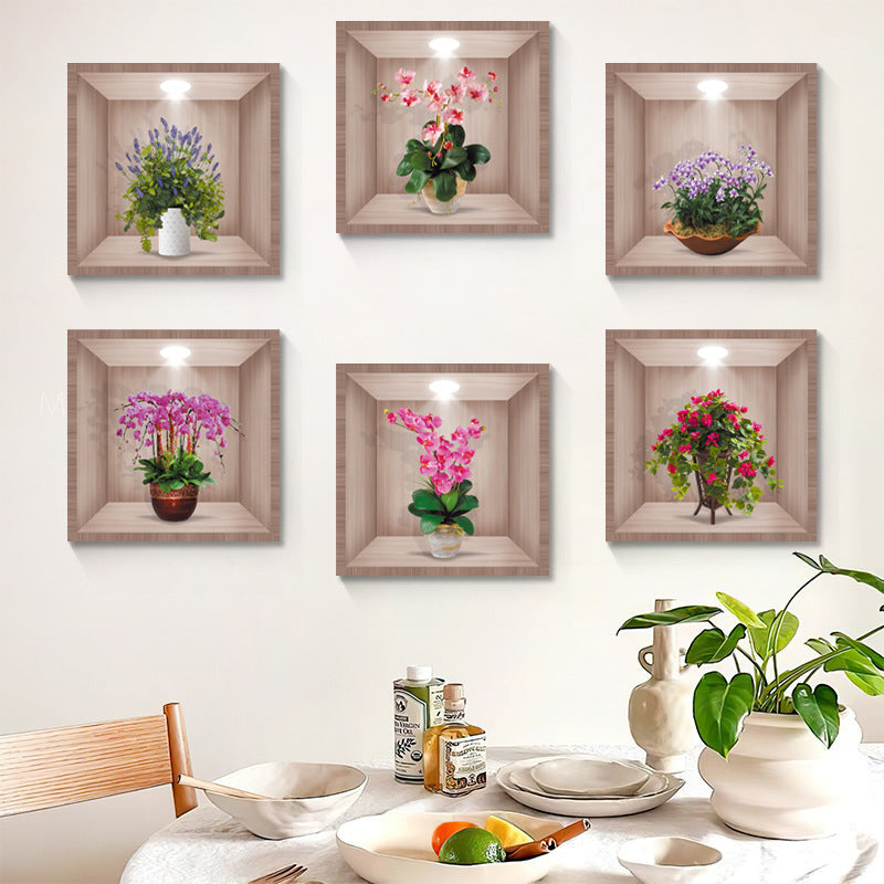 3D-Blumenvasen-Wandaufkleber