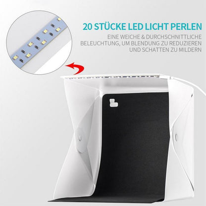 Lichtzelt Fotostudio mit 2 Hintergrundtücher