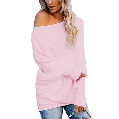 Lässiger Damen Pullover mit Schräger Ausschnitt