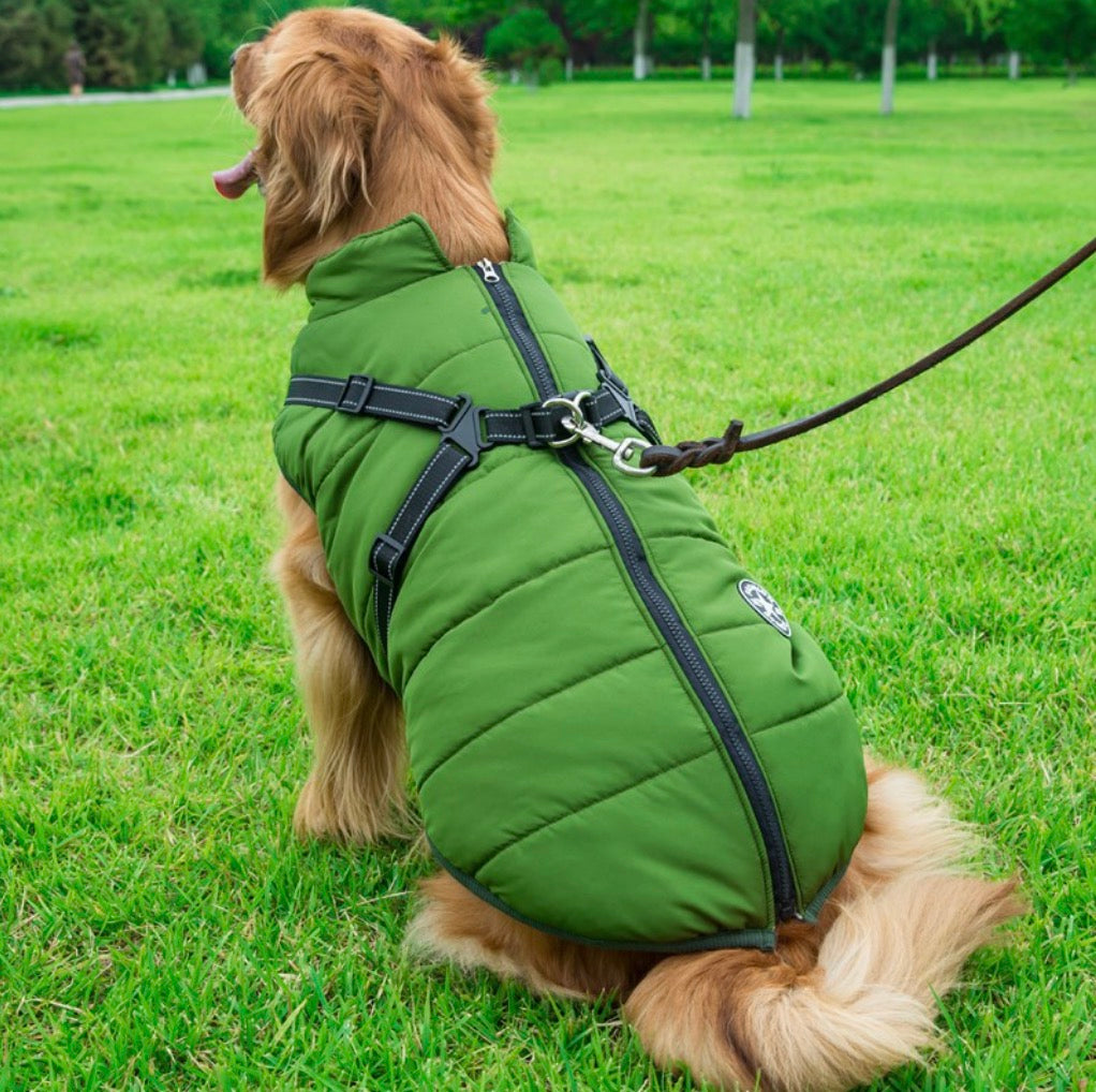 🎄Winter Warm Haustier Hund Wasserdichte Jacke mit Geschirr🐩